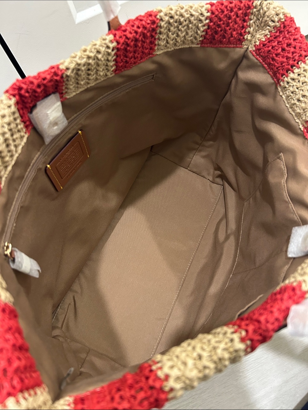 Coach (NWT) City Tote Bag With Stripes And Cherry Charm - Picture 10 of 16